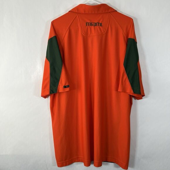 Miami Hurricanes Nike Team Polo Shirt Mens Size XL Orange Dri-Fit Short Sleeve - Picture 14 of 16